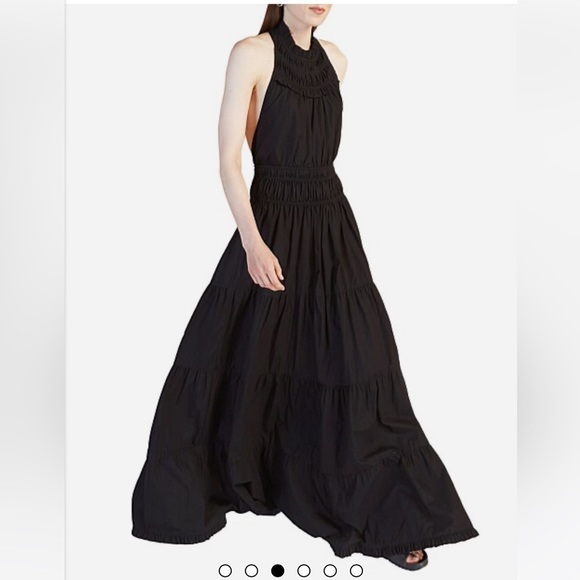 NWT MAGALI PASCAL Jaqueline Jacqueline COTTON tiered ruched maxi dress gown - Picture 5 of 16